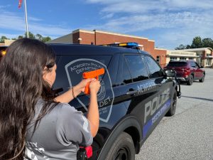 Galvan positioned in rear during high risk stop training